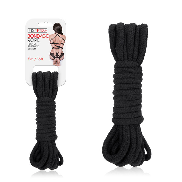 Черная хлопковая веревка 5 м для связывания Bondage Rope 