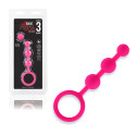 Розовые силиконовые анальные бусины Silicone Anal Beads 3 шарика