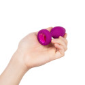 Вибрирующая втулка Vibrating Jewel Plug S/M цвета фуксии