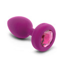 Вибрирующая втулка Vibrating Jewel Plug S/M цвета фуксии