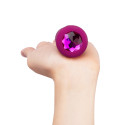Вибрирующая втулка Vibrating Jewel Plug S/M цвета фуксии