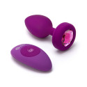 Вибрирующая втулка Vibrating Jewel Plug S/M цвета фуксии