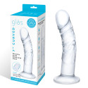 Реалистичный по форме фаллоимитатор из стекла 7" Curved Realistic Glass Dildo With Veins