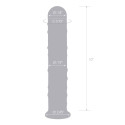 Прямой стеклянный фаллос с массажным рельефом 10" EXTRA LARGE GLASS DILDO