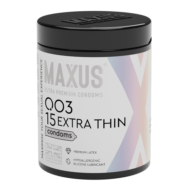 Презервативы в пластиковом контейнере экстратонкие MAXUS 003 Extra Thin - 1 уп (15 шт)