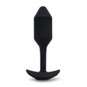 Профессиональная пробка для ношения с вибрацией черная B-Vibe Vibrating Snug Plug 2
