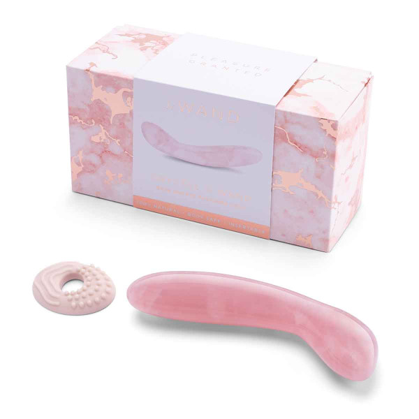 Массажер для G-точки le WAND Crystal G-Wand розовый кварц