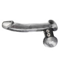 Хомут-утяжка для мошонки из искусственной кожи на клепках SNAP BALL STRETCHER