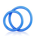 Набор из двух голубых силиконовых колец разного диаметра SILICONE COCK RING SET