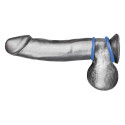 Набор из двух голубых силиконовых колец разного диаметра SILICONE COCK RING SET