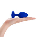 Вибрирующая втулка Vibrating Jewel Plug L/XL цвета синий сапфир