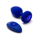 Вибрирующая втулка Vibrating Jewel Plug L/XL цвета синий сапфир