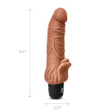 Реалистичный вибратор цвет мокка с клиторальным стимулятором 7" Realistic Vibrator