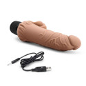 Реалистичный вибратор цвет мокка с клиторальным стимулятором 7" Realistic Vibrator