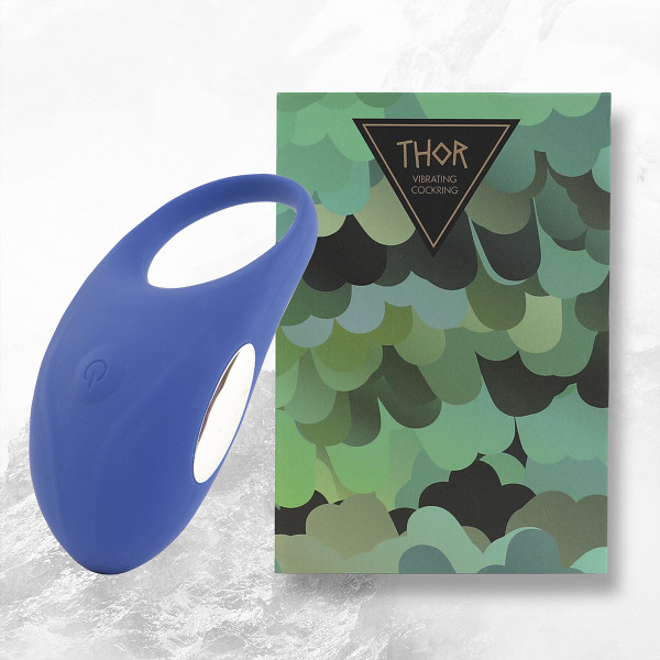 Кольцо эрекционное с вибрацией Thor Cockring Blue синее