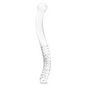 Изящный фаллоимитатор с рельефом 11 in Glass Pelvic Wand Double Ended