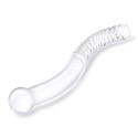 Изящный фаллоимитатор с рельефом 11 in Glass Pelvic Wand Double Ended