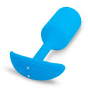 Профессиональная пробка для ношения с вибрацией голубая B-Vibe Vibrating Snug Plug 3