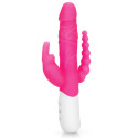 Тонкий кролик-реалистик с двойным проникновением SLIM DOUBLE PENETRATION розовый