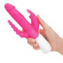 Тонкий кролик-реалистик с двойным проникновением SLIM DOUBLE PENETRATION розовый