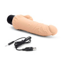 Реалистичный телесный вибратор с клиторальным стимулятором 7" Realistic Vibrator