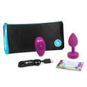 Вибрирующая втулка Vibrating Jewel Plug S/M цвета фуксии
