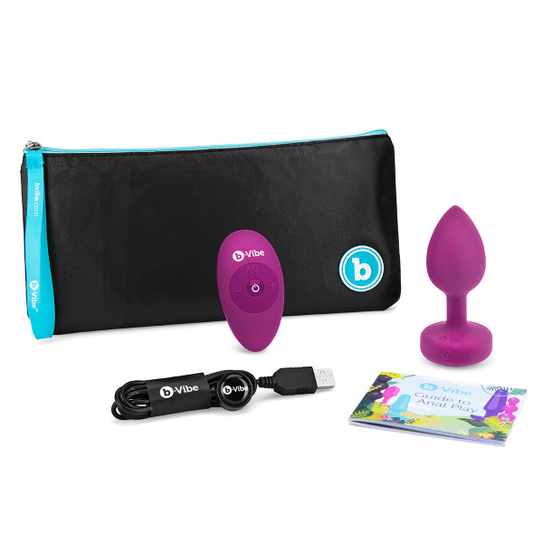 Вибрирующая втулка Vibrating Jewel Plug S/M цвета фуксии