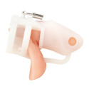Клетка для пениса белая Silicone Small 2 in Cock Cage With Ball Divider