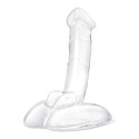 Фаллоимитатор с мошонкой на подставке 7,5 in Rideable Standing Glass Cock With Stability Base