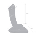 Фаллоимитатор с мошонкой на подставке 7,5 in Rideable Standing Glass Cock With Stability Base