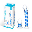 Сет из 2-х стеклянных игрушек SWIRLY DILDO & BUTTPLUG SET