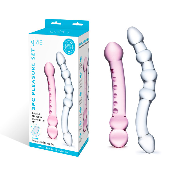Сет из 2-х стеклянных двухголовых дилдо PLEASURE SET