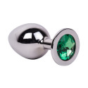 Большой плаг из стали с кристаллом GREEN LIME