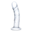 Реалистичный по форме фаллоимитатор из стекла 7" Curved Realistic Glass Dildo With Veins
