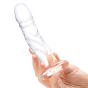 Реалистичный по форме фаллоимитатор из стекла 7" Curved Realistic Glass Dildo With Veins