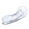 Реалистичный по форме фаллоимитатор из стекла 7" Curved Realistic Glass Dildo With Veins