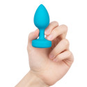 Вибрирующая втулка Vibrating Jewel Plug S/M бирюзового цвета