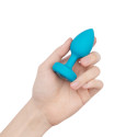Вибрирующая втулка Vibrating Jewel Plug S/M бирюзового цвета