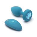 Вибрирующая втулка Vibrating Jewel Plug S/M бирюзового цвета