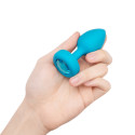 Вибрирующая втулка Vibrating Jewel Plug S/M бирюзового цвета