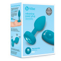 Вибрирующая втулка Vibrating Jewel Plug S/M бирюзового цвета