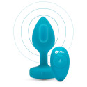 Вибрирующая втулка Vibrating Jewel Plug S/M бирюзового цвета