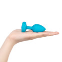 Вибрирующая втулка Vibrating Jewel Plug S/M бирюзового цвета