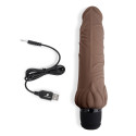 Реалистичный коричневый вибратор с клиторальным стимулятором 7" Realistic Vibrator
