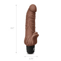 Реалистичный коричневый вибратор с клиторальным стимулятором 7" Realistic Vibrator