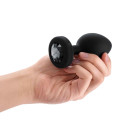 Вибрирующая втулка Vibrating Jewel Plug XXL черного цвета