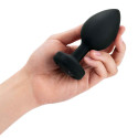 Вибрирующая втулка Vibrating Jewel Plug XXL черного цвета