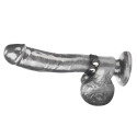 Кольцо на пенис из искусственной кожи на клепках (4-6 см) SNAP COCK RING