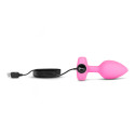 Анальный розовый плаг с кристаллом-сердцем VIBRATING HEART SHAPE JEWEL PLUG S/M