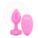 Анальный розовый плаг с кристаллом-сердцем VIBRATING HEART SHAPE JEWEL PLUG S/M